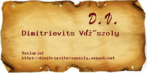 Dimitrievits Vászoly névjegykártya